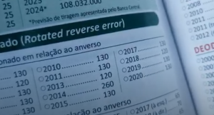 Catálogo de numismática com valores das moedas de 25 centavos com erro de cunhagem (reverso invertido) de 2014 e anos subsequentes.