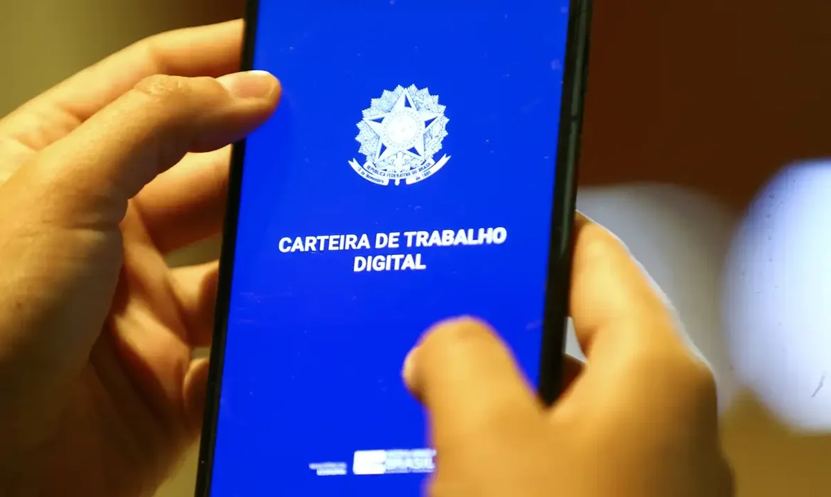 "Tela do aplicativo Carteira de Trabalho Digital, que pode ser usada para acessar informações sobre o consignado privado da CAIXA."