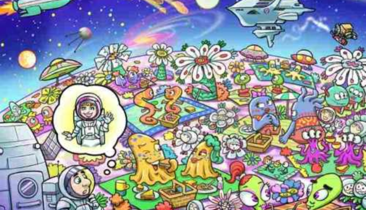 Desafio visual - Encontre a astronauta na imagem. Fonte: Jagran Josh.